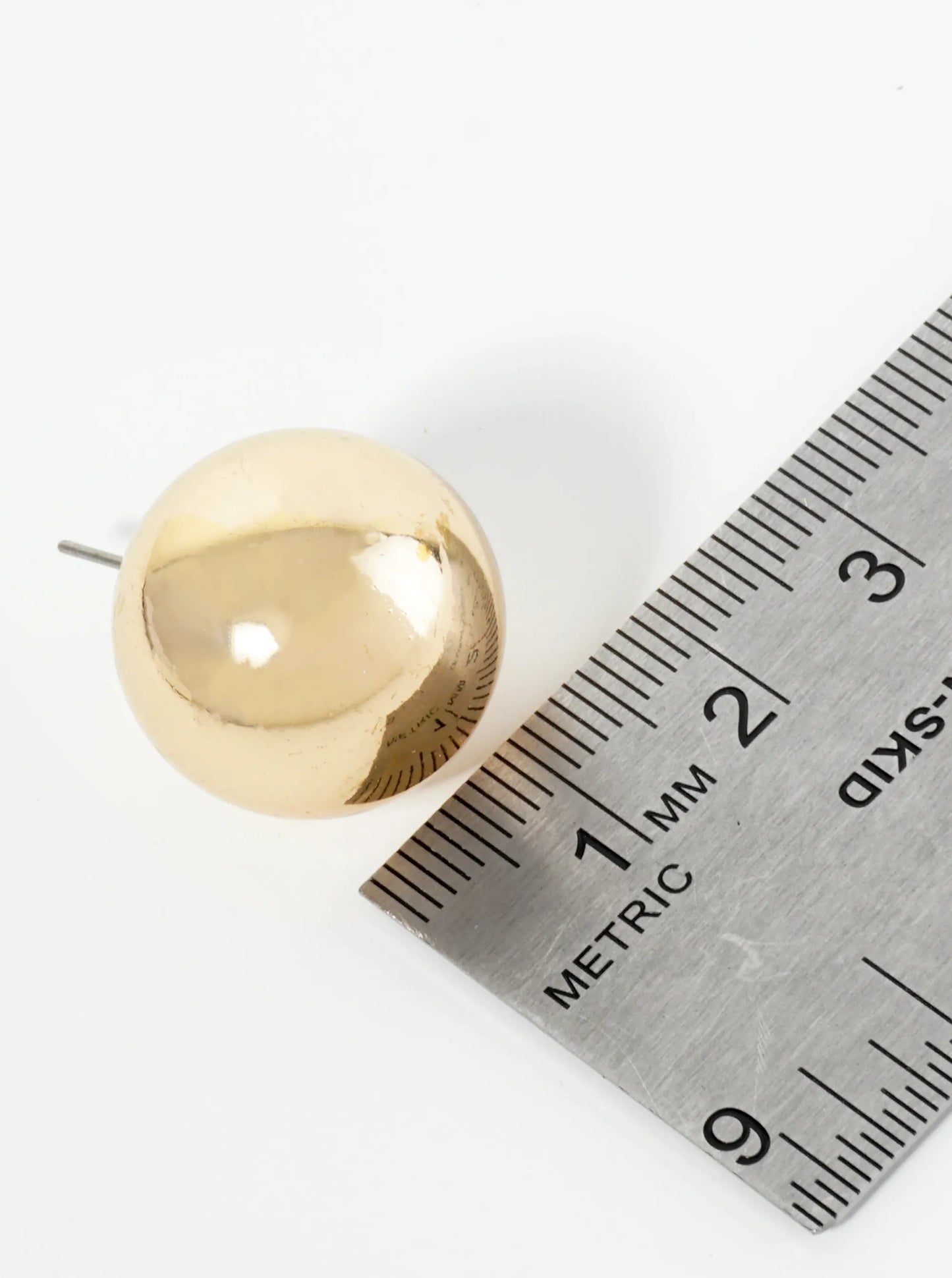 Polished Metal 20mm Brass Ball Stud Earrings