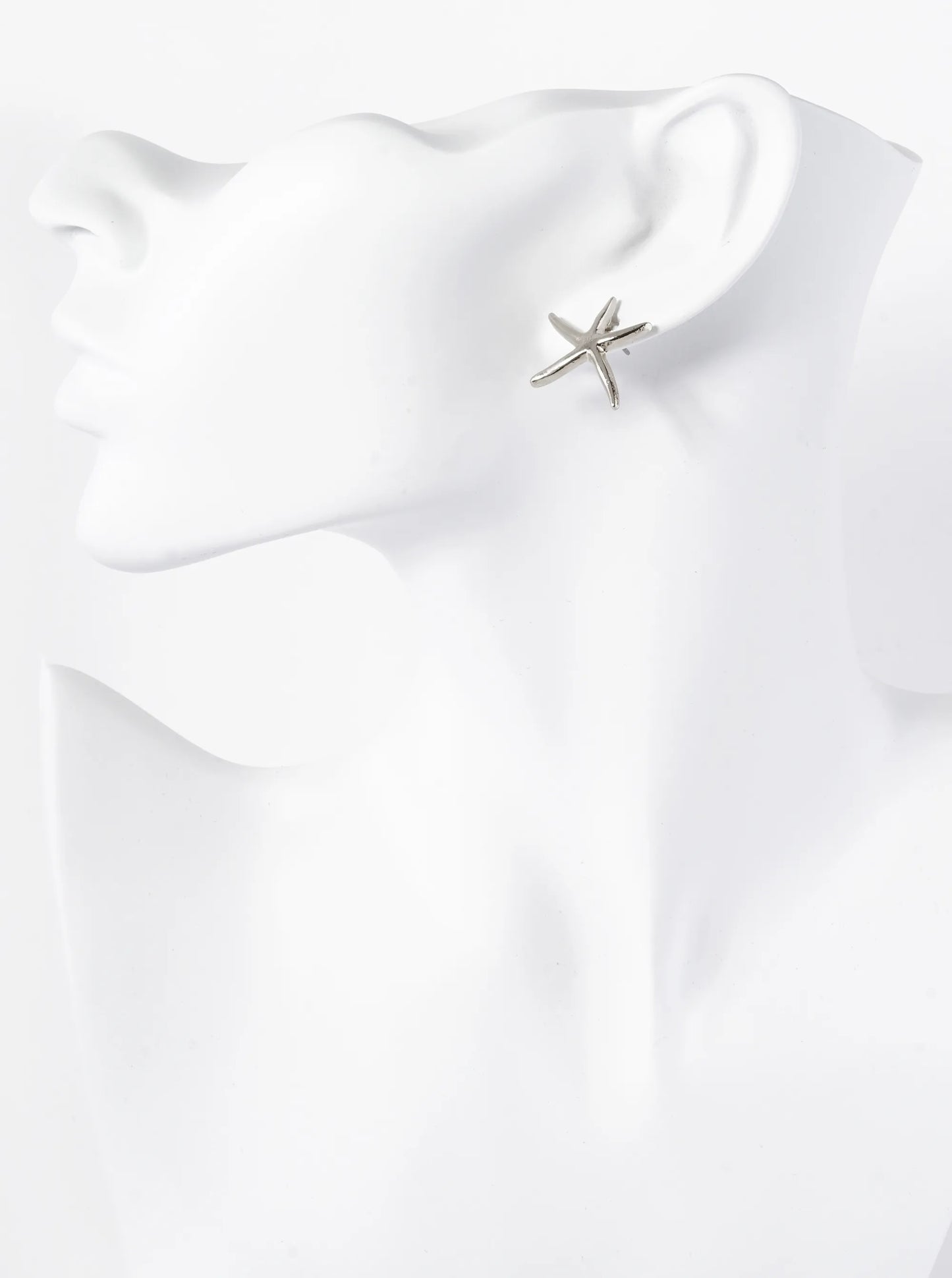 Polished Metal 20mm Starfish Stud Earrings