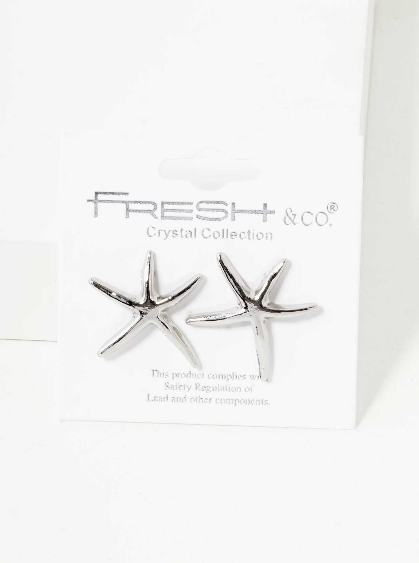 Polished Metal 20mm Starfish Stud Earrings