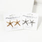 Polished Metal 20mm Starfish Stud Earrings
