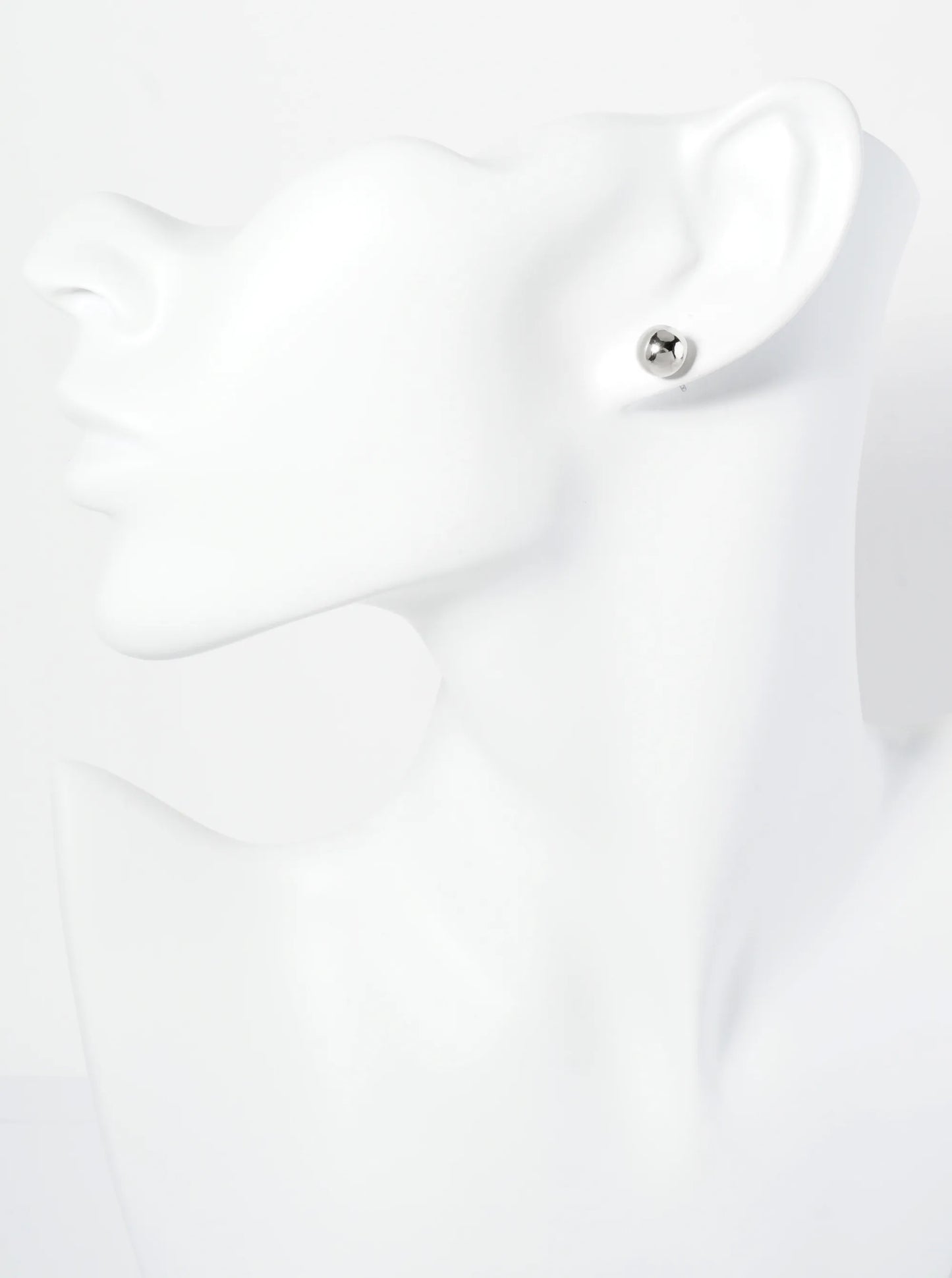 Polished Metal 8mm Brass Ball Stud Earrings