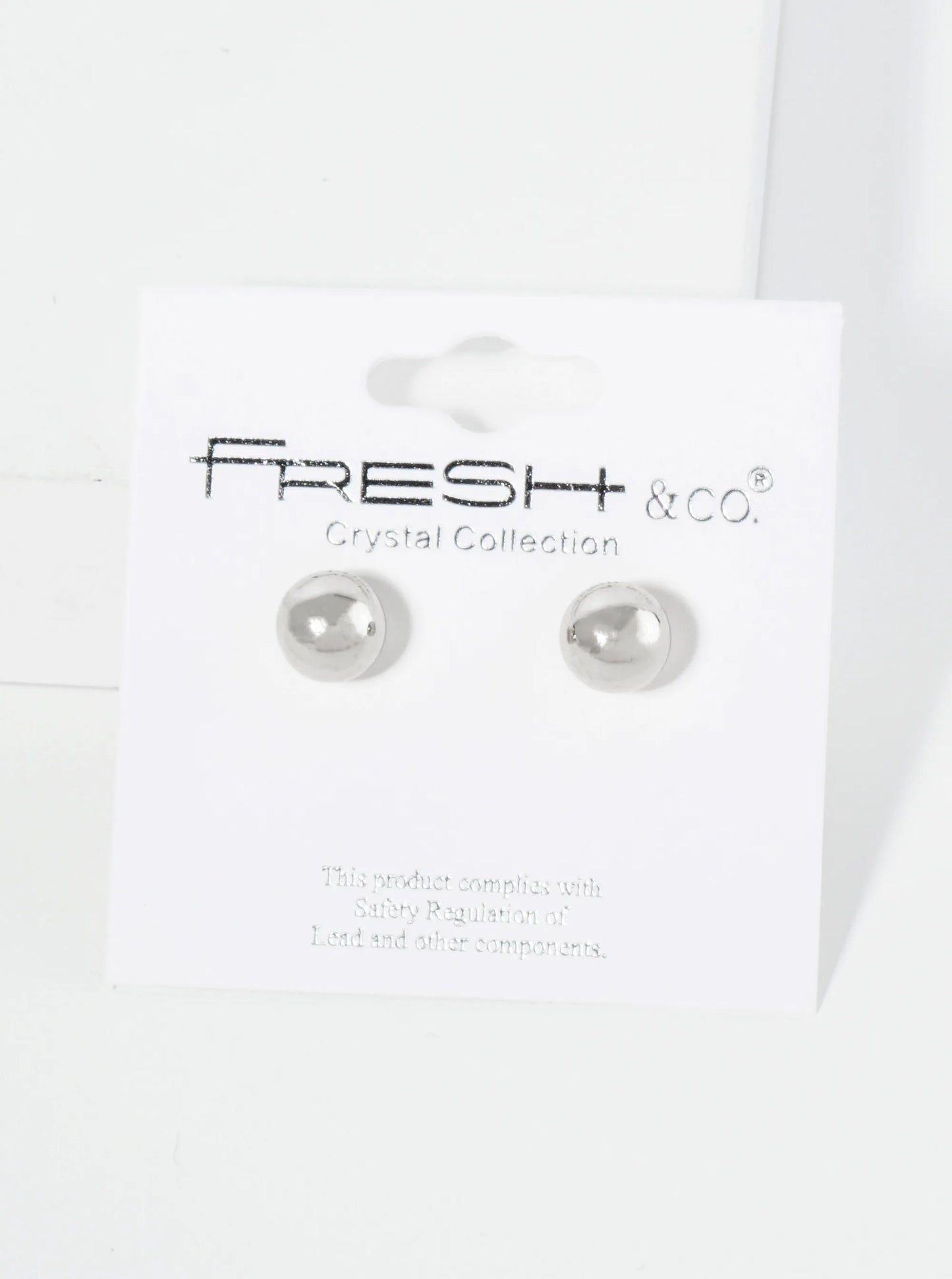 Polished Metal 8mm Brass Ball Stud Earrings