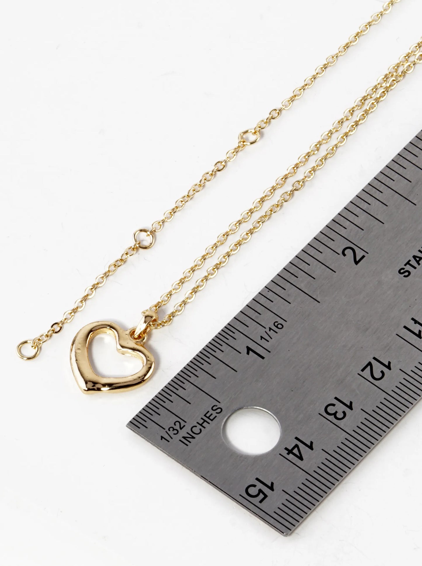 Polished Metal Heart Pendant Necklace