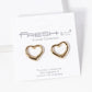 Polished Metal Heart Stud Earrings