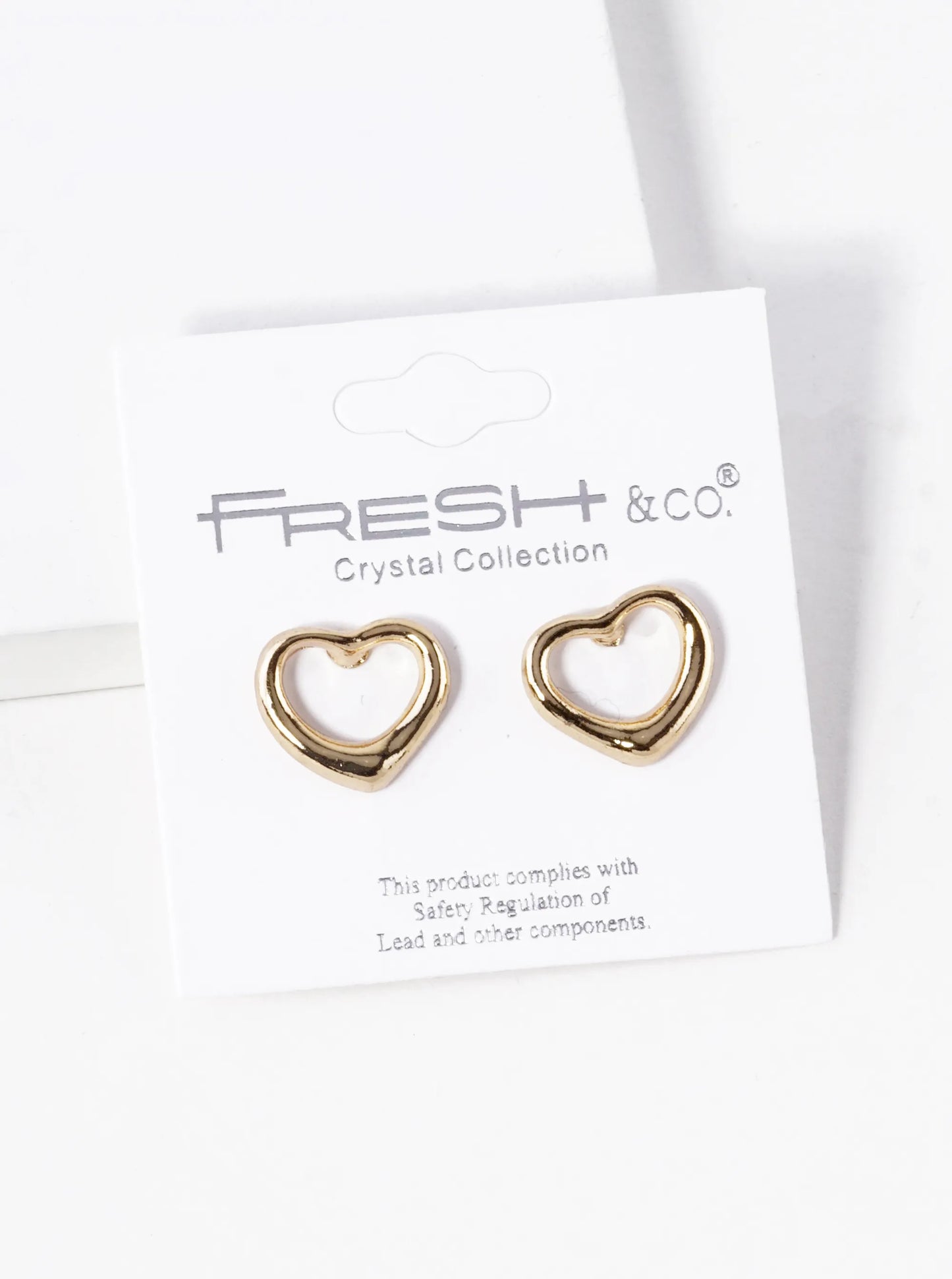Polished Metal Heart Stud Earrings