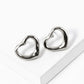 Polished Metal Heart Stud Earrings