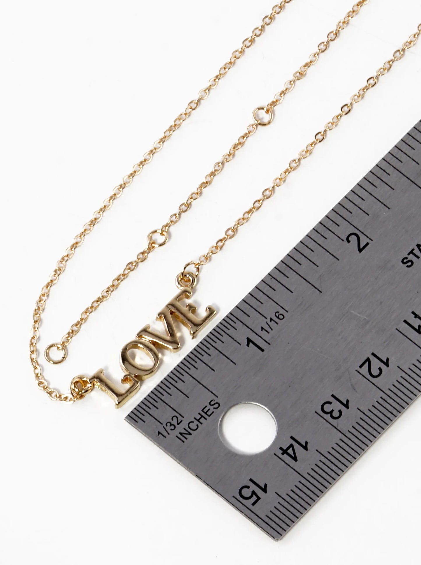 Polished Metal Love Pendant Necklace