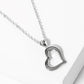 Polished Metal Sideways Heart Pendant Necklace