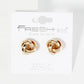 Polished Metal Textured 12mm Love Knot Stud Earrings
