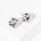 Polished Metal Textured 12mm Love Knot Stud Earrings