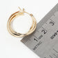 Radiant Tri-Layer 18K Gold Dipped 25mm Leverback Hoop Earrings