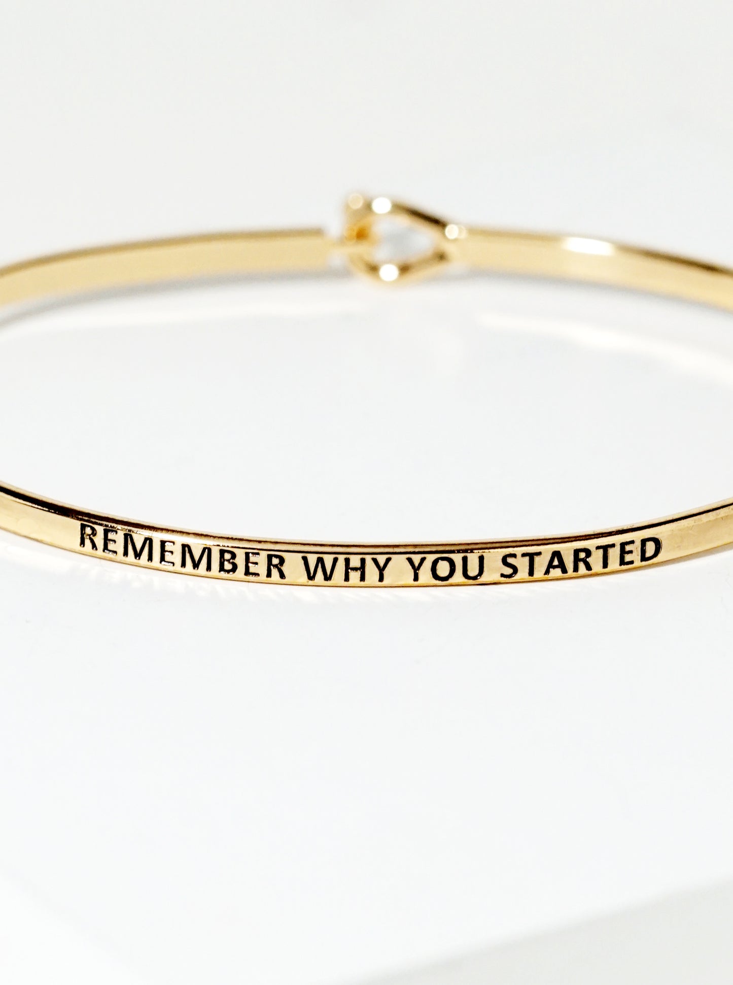 Remember Why You Started Engraved Inspirational Bangle Bracelet