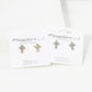 Rhinestone 11mm Cross Stud Earrings