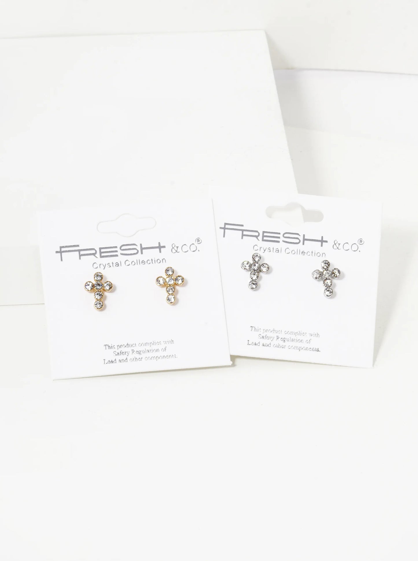 Rhinestone 11mm Cross Stud Earrings