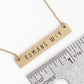 Romans 10 9 Engraved Horizontal Bar Pendant Necklace