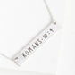 Romans 10 9 Engraved Horizontal Bar Pendant Necklace