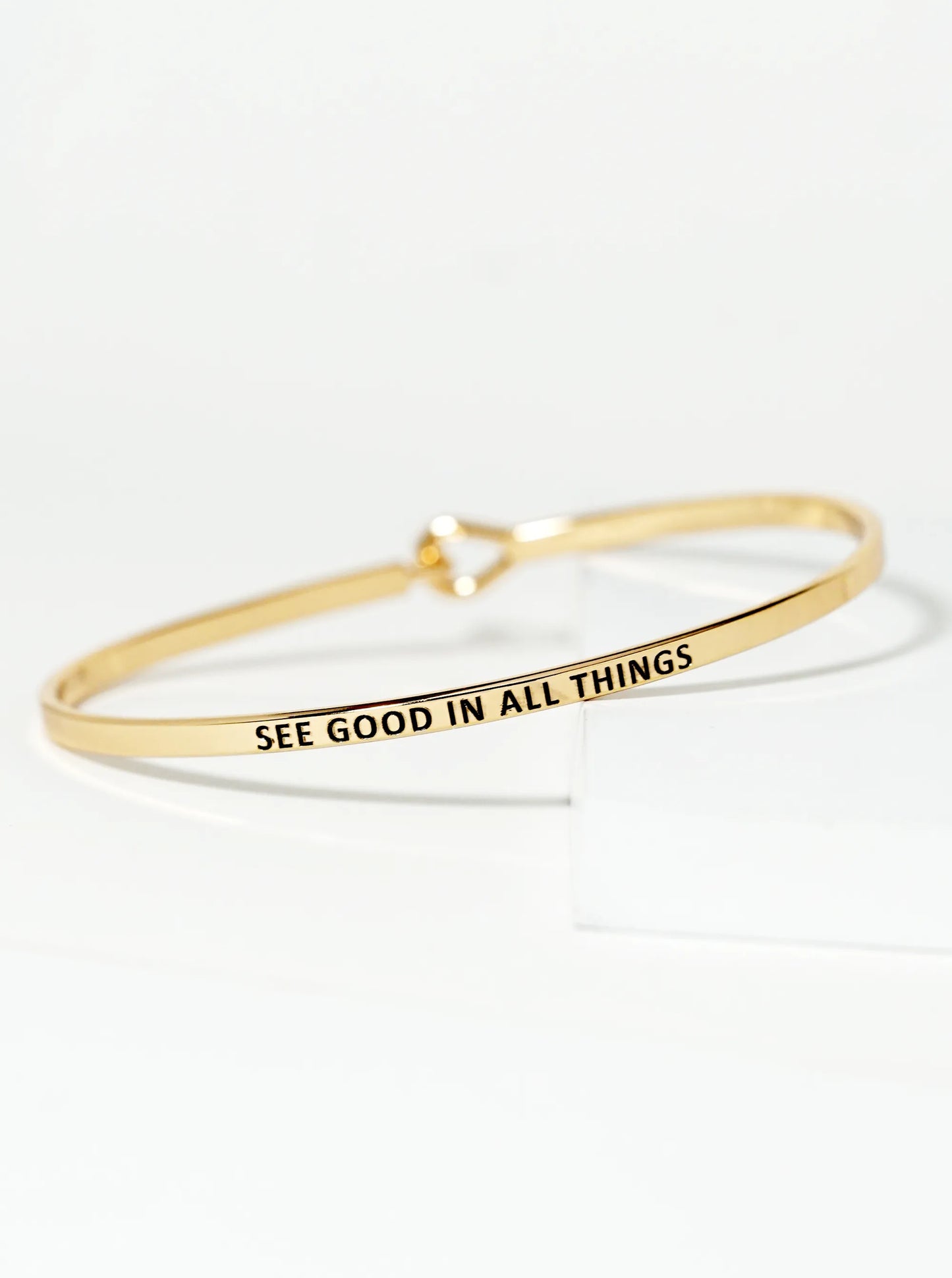 See Good In All Things Engraved Inspirational Bangle Bracelet