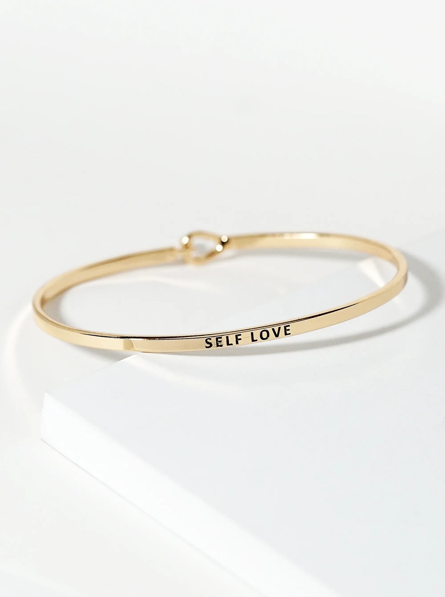 Self Love Engraved Inspirational Bangle Bracelet