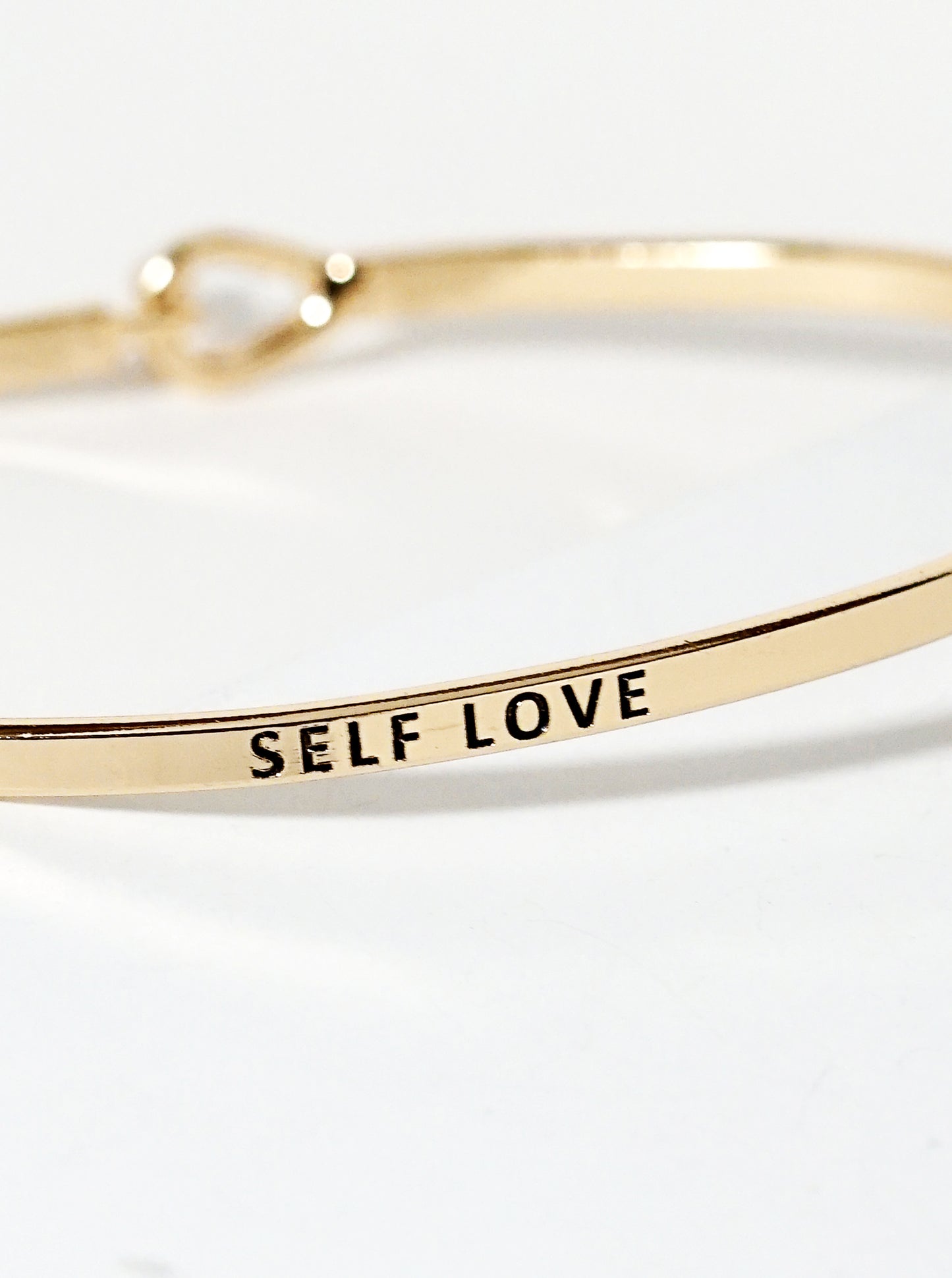 Self Love Engraved Inspirational Bangle Bracelet