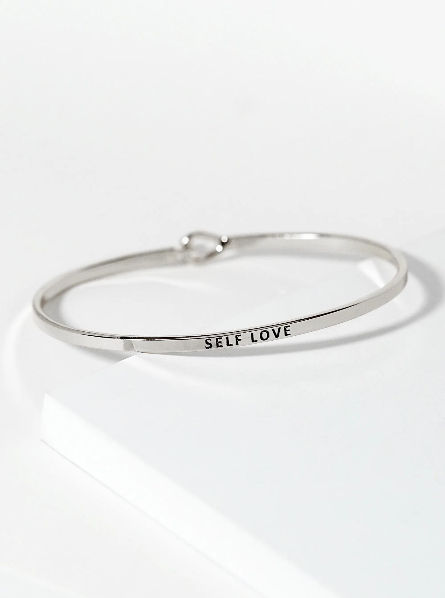 Self Love Engraved Inspirational Bangle Bracelet