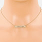 Single Lady Engraved Horizontal Bar Pendant Necklace
