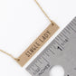 Single Lady Engraved Horizontal Bar Pendant Necklace