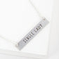 Single Lady Engraved Horizontal Bar Pendant Necklace