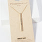 Single Lady Engraved Vertical Bar Pendant Inspirational Necklace