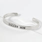 Soccer Mom Engraved 18K Gold Dipped Open Cuff Bangle Bracelet