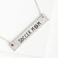Soccer Mom Engraved Horizontal Bar Pendant Necklace