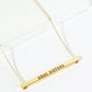 Soul Sisters Engraved 18K Gold Dipped Horizontal Brass Bar Pendant Inspirational Necklace