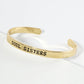Soul Sisters Engraved 18K Gold Dipped Open Cuff Bangle Bracelet