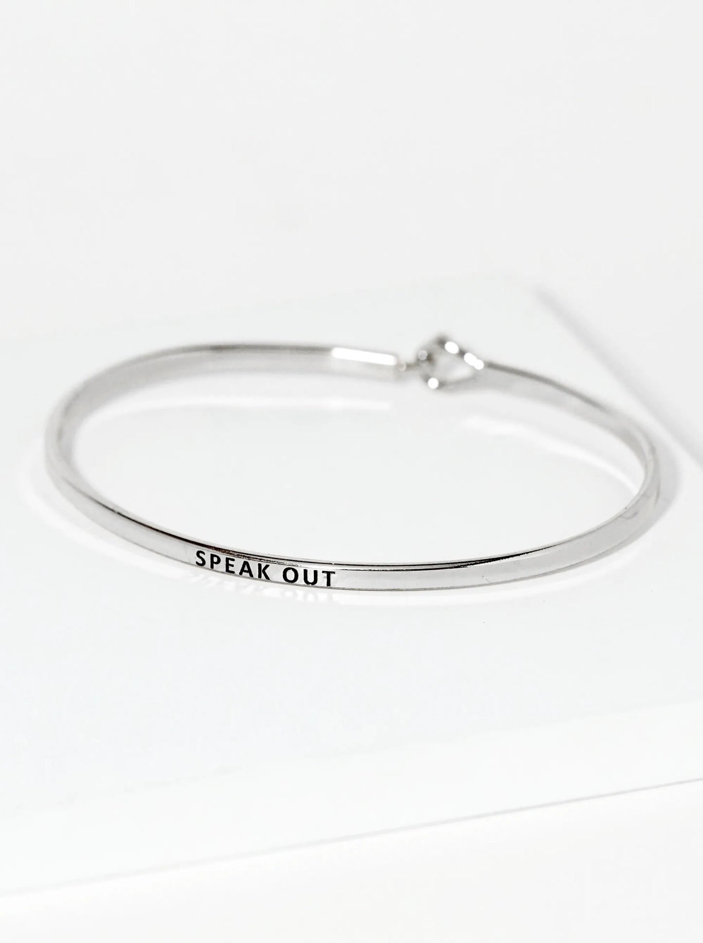 Speak Out Engraved Inspirational Bangle Bracelet