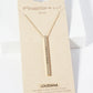 State Of Louisiana Engraved Vertical Bar Pendant Necklace