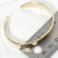 States Engraved 18K Gold Dipped Open Cuff Bangle Bracelet