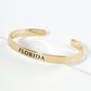 States Engraved 18K Gold Dipped Open Cuff Bangle Bracelet