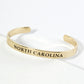 States Engraved 18K Gold Dipped Open Cuff Bangle Bracelet