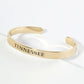 States Engraved 18K Gold Dipped Open Cuff Bangle Bracelet