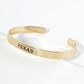 States Engraved 18K Gold Dipped Open Cuff Bangle Bracelet