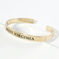 States Engraved 18K Gold Dipped Open Cuff Bangle Bracelet