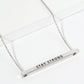 Stay Strong Engraved 18K Gold Dipped Horizontal Brass Bar Pendant Inspirational Necklace