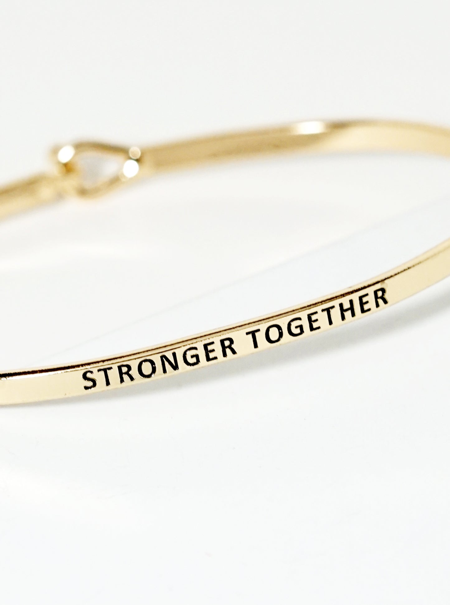 Stronger Together Engraved Inspirational Bangle Bracelet