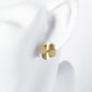 Sunburst Texture 14mm Quatrefoil 18K Gold Dipped Stud Earrings