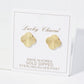 Sunburst Texture 14mm Quatrefoil 18K Gold Dipped Stud Earrings