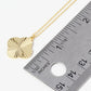 Sunburst Texture Quatrefoil Pendant 18K Gold Dipped Brass Necklace
