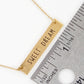 Sweet Dream Engraved Horizontal Bar Pendant Necklace