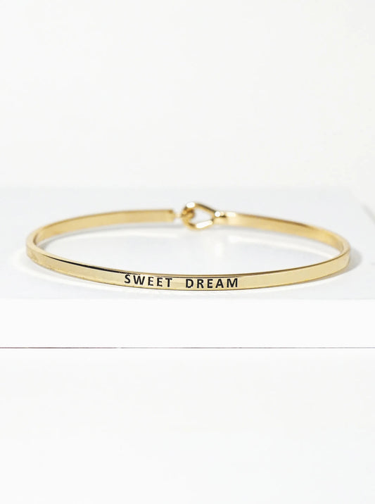 Sweet Dream Engraved Inspirational Bangle Bracelet
