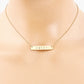 Sweet Engraved Horizontal Bar Pendant Necklace