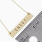 Sweet Engraved Horizontal Bar Pendant Necklace
