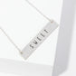 Sweet Engraved Horizontal Bar Pendant Necklace